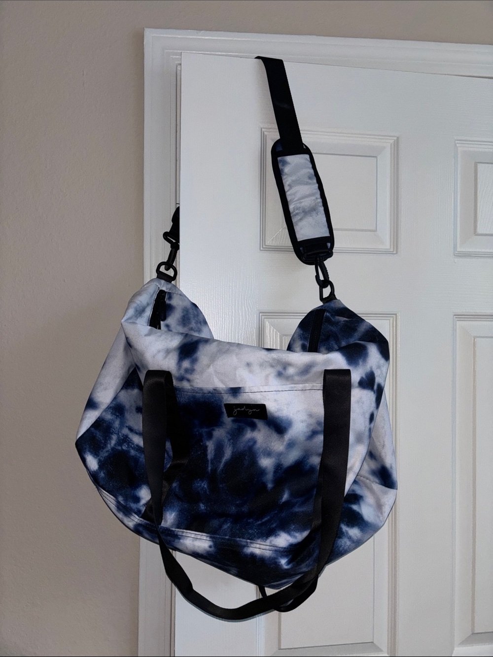 Tie-Dye Canvas Weekender Bag - Navy & White